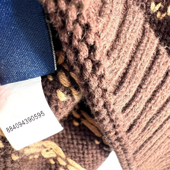 Chaps Southwest Shawl Collar Cardigan Upcycled Sweater Brown Size XL - Picture 12 of 13